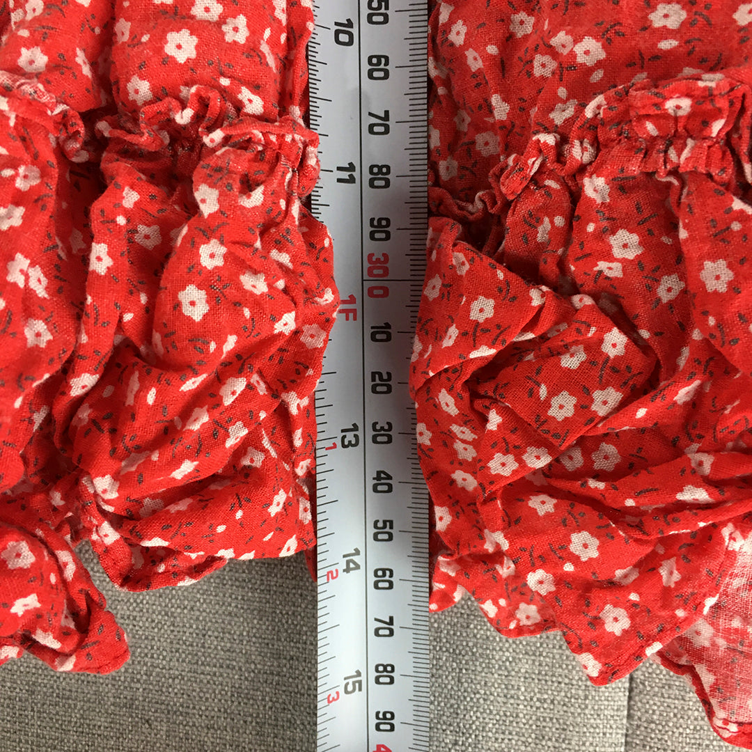 Mooloola Womens Mini Skirt Size 12 Red Tiered Elastic Waist Floral