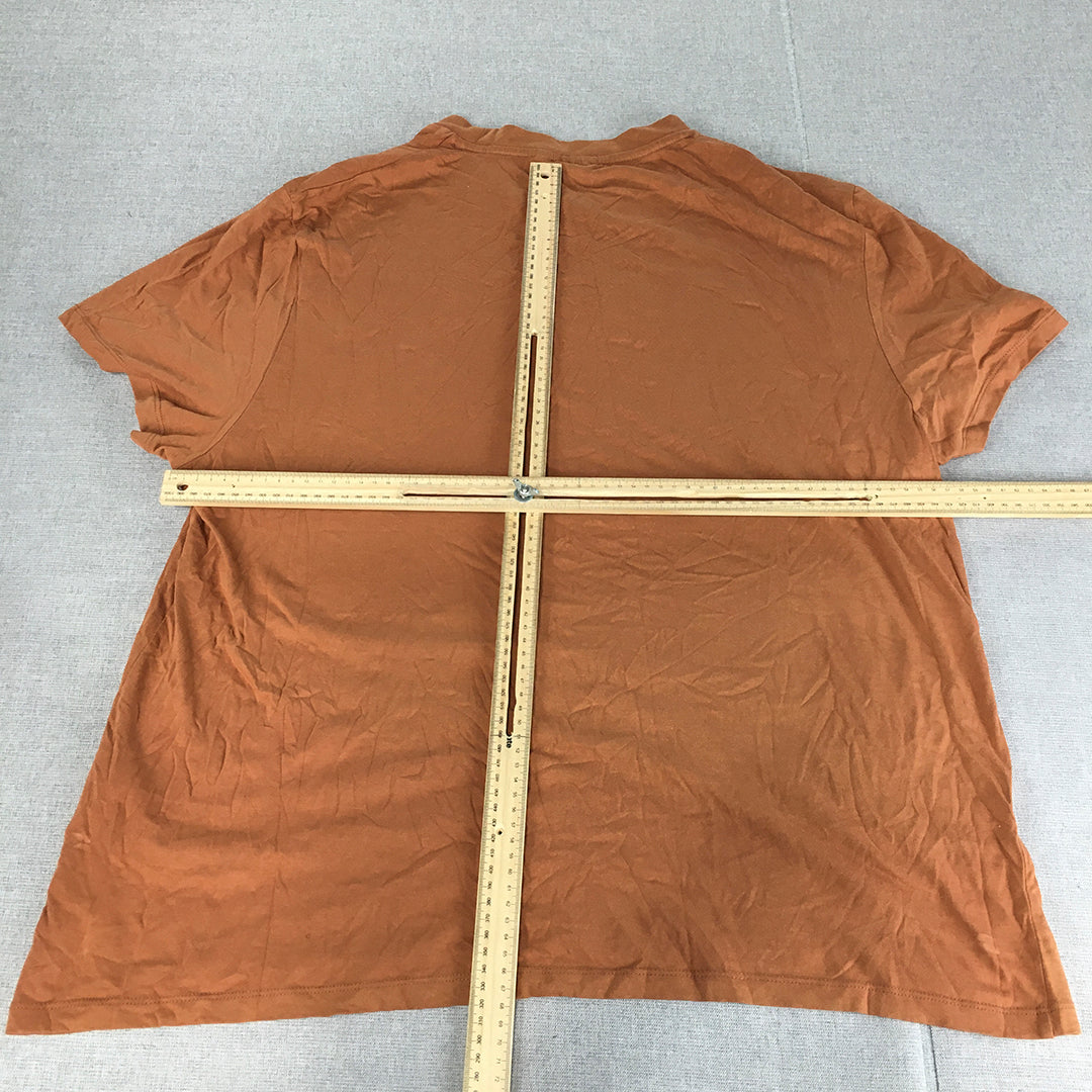 Asos Design Womens T-Shirt Size 4XL Plus Brown Short Sleeve Crew Neck Top