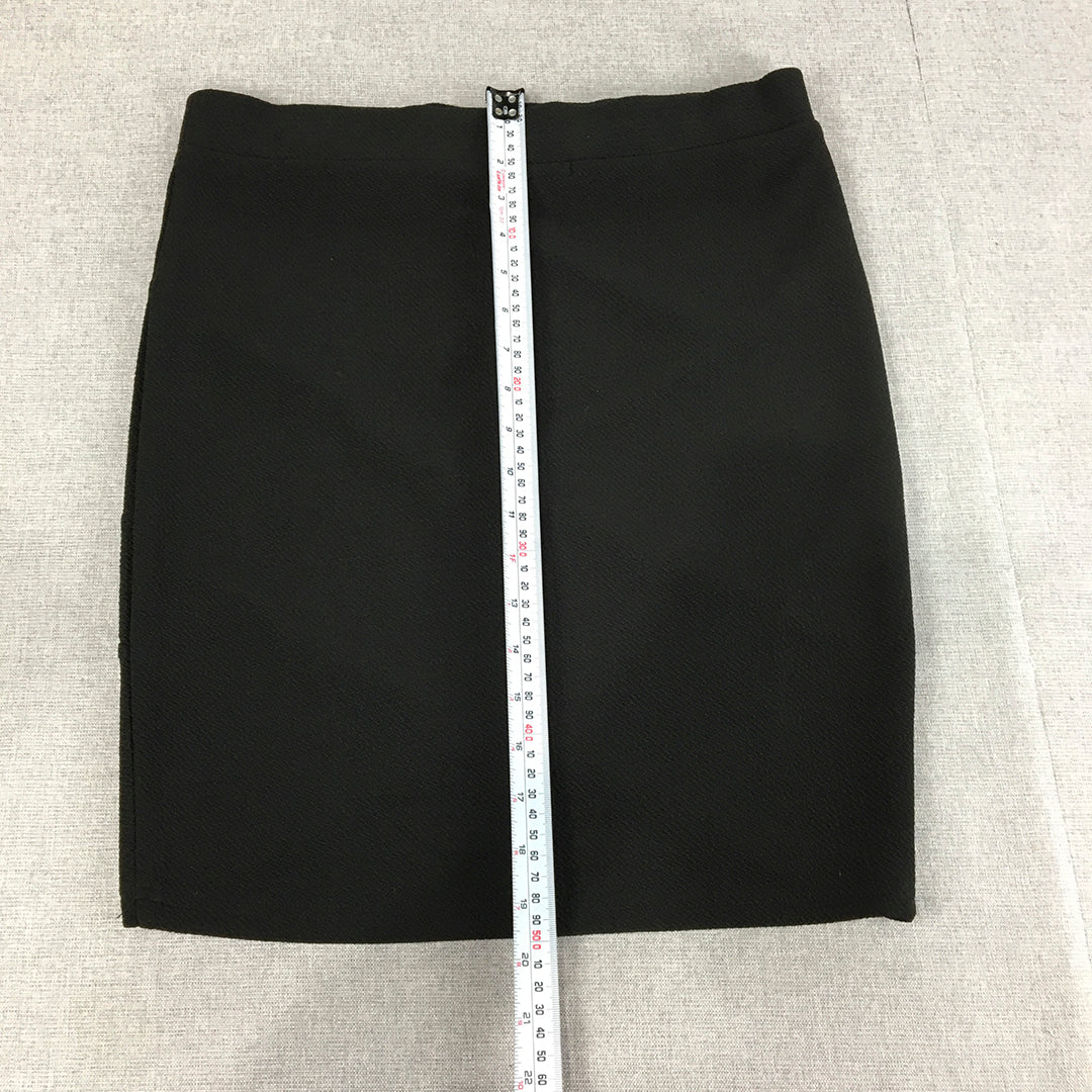 Valleygirl Womens Mini Skirt Size L Black Straight Stretch Fabric