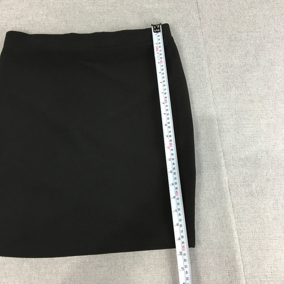 Valleygirl Womens Mini Skirt Size L Black Straight Stretch Fabric