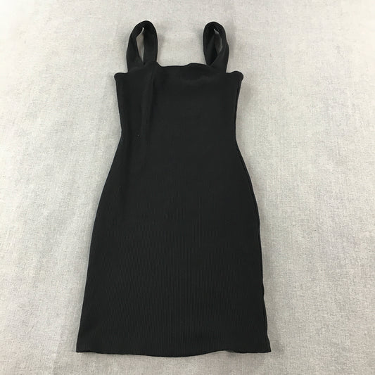 Popular 21 Womens Mini Dress Size S Black Stretch Knit Bodycon Sleeveless