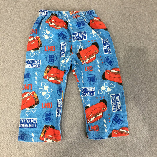 Disney Cars Kids Pajama Pants Size 2 Toddler Blue Elastic Waist