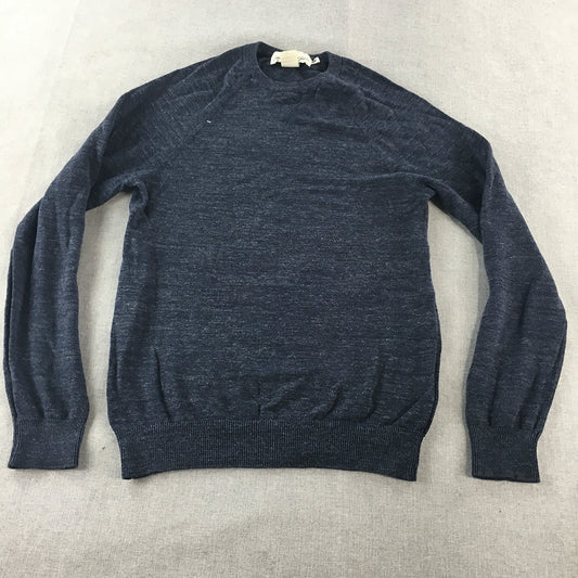 H&M Mens Knit Sweater Size XS Blue Crew Neck Pullover Jumper