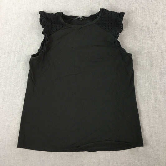 Portmans Womens Top Size S Black Sleeveless Round Neck Shirt