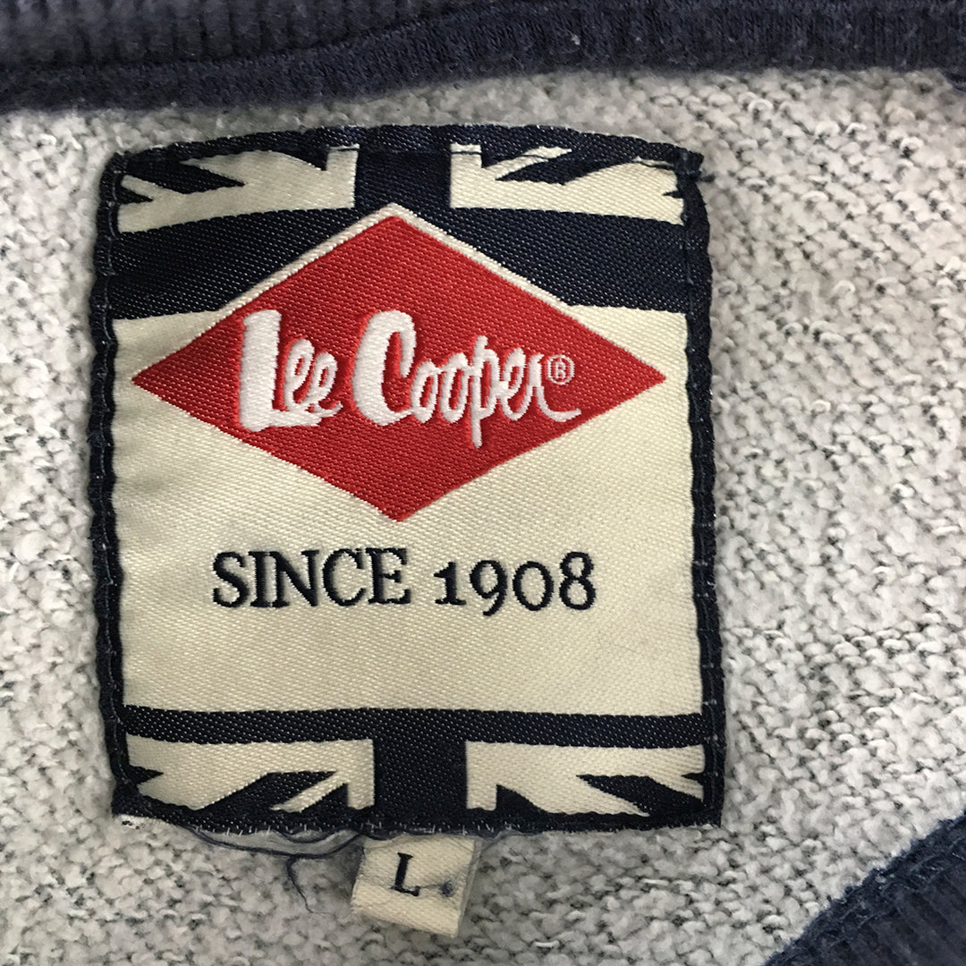 Lee Cooper Mens Sweater Size L Blue Crew Neck Logo Pullover Jumper