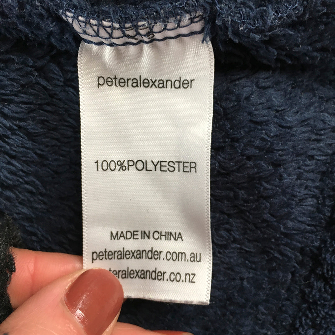 Peter Alexander Jnr Kids Boys Dressing Gown Size 4 Navy Blue Sleepwear Robe