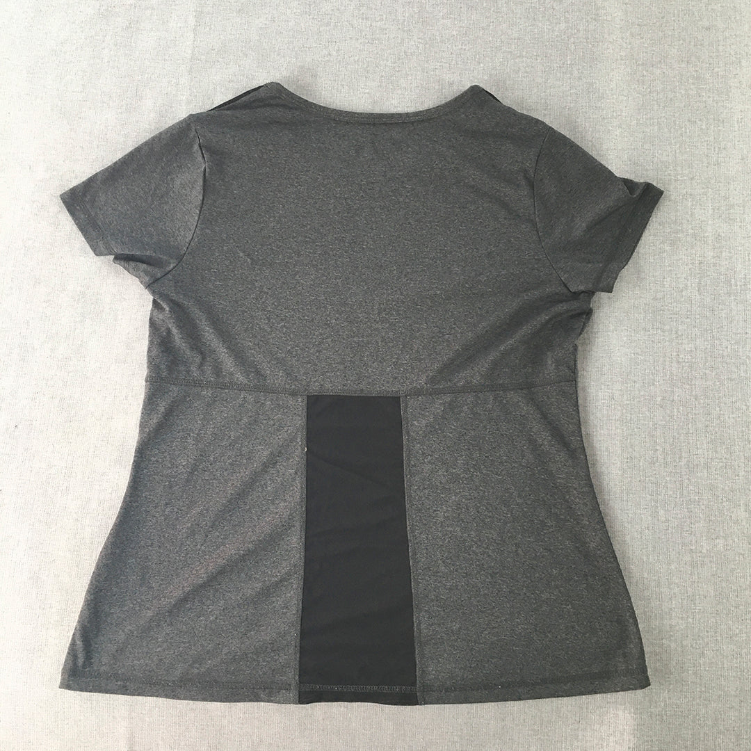 FILA Womens T-Shirt Size 14 Grey Short Sleeve Logo Round Neck Top