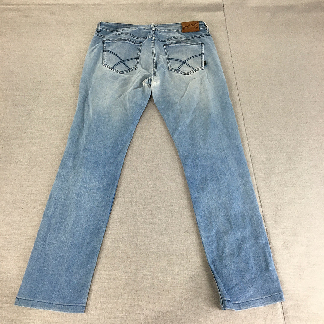 Lee Riders Mens Jeans Size 33 R2 Slim & Narrow Blue Light Wash Denim