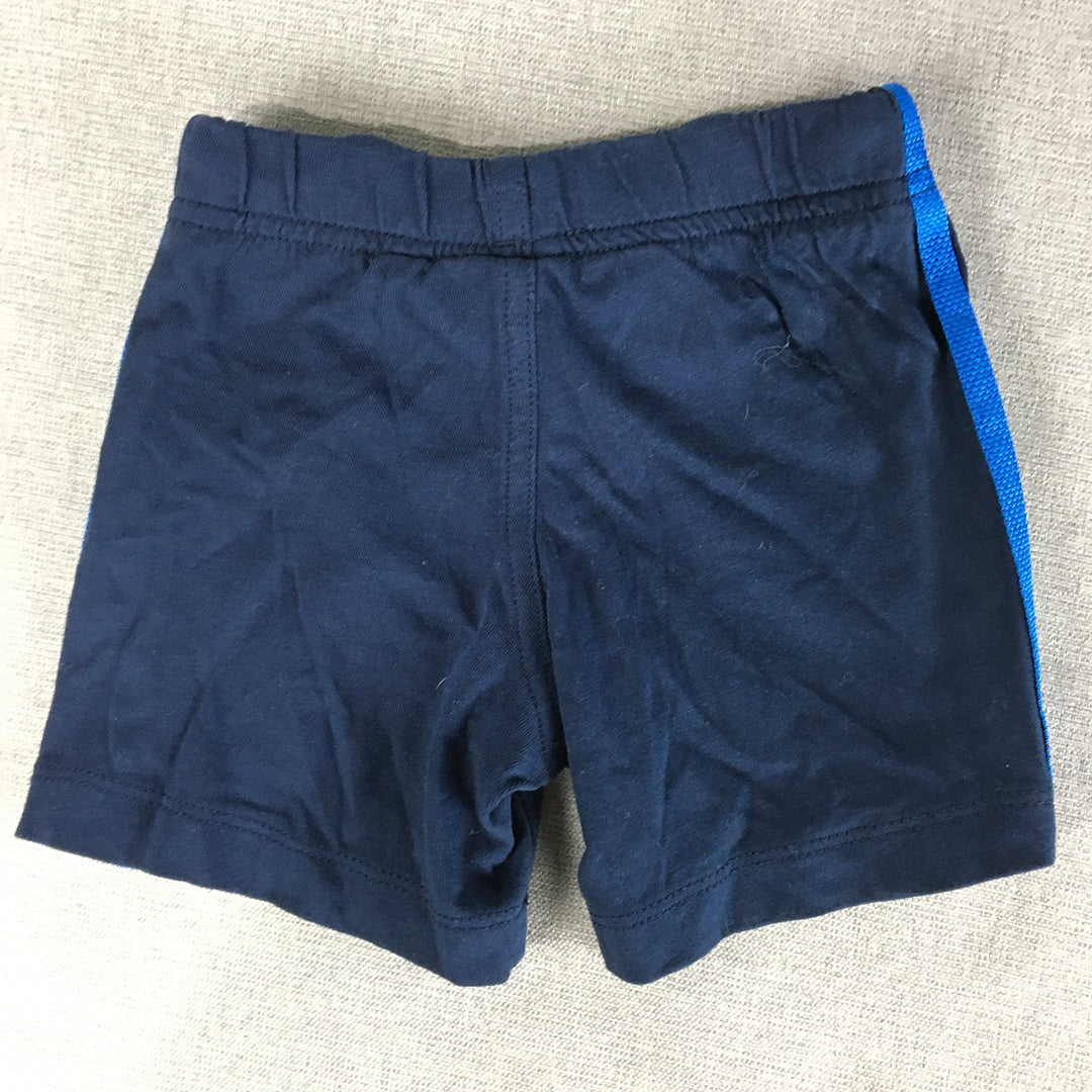 Adidas Baby Boys Shorts Size 000 (3 - 6 Months) Blue Striped Trefoil Logo