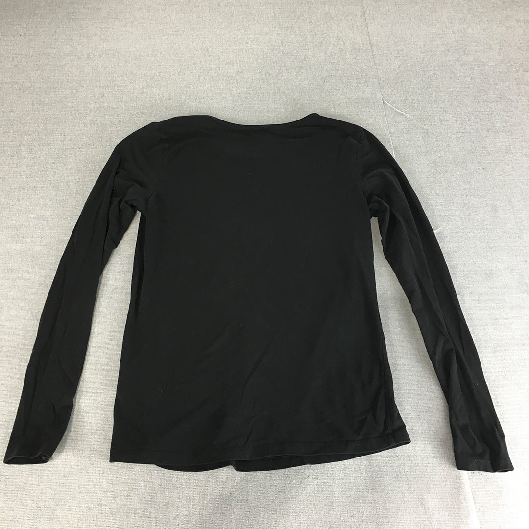 H&M Womens Top Size M Black Long Sleeve Pullover Shirt