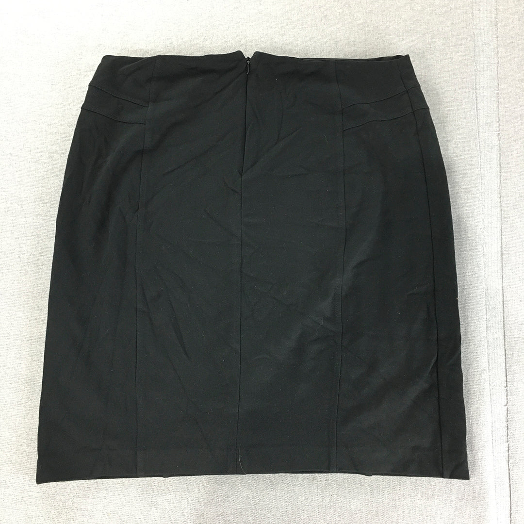 Diana Ferrari Womens Skirt Size 14 Black Pencil Straight