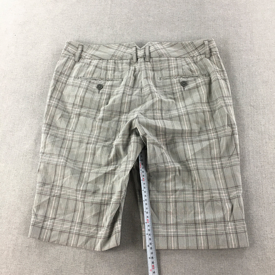 Express Design Studio Womens Chino Shorts Size 10 Grey Checkered