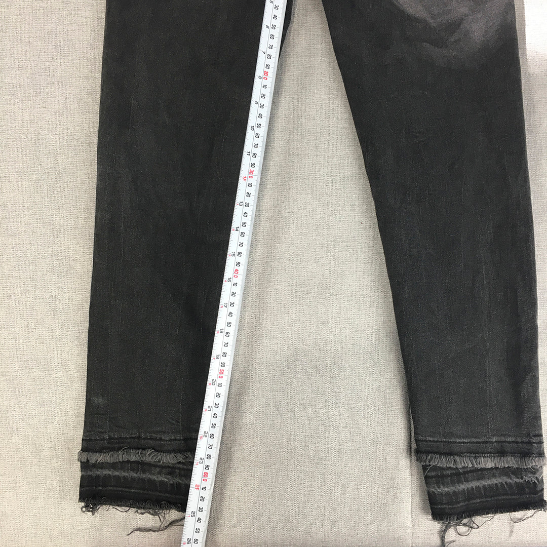 Zara Womens Skinny Jeans Size 28 Black Dark Wash Stretch Denim