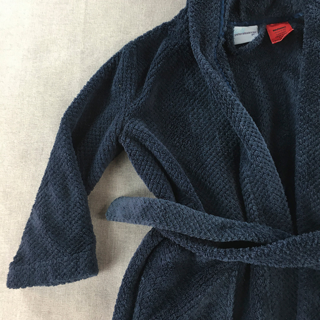 Peter Alexander Jnr Kids Boys Dressing Gown Size 4 Navy Blue Sleepwear Robe