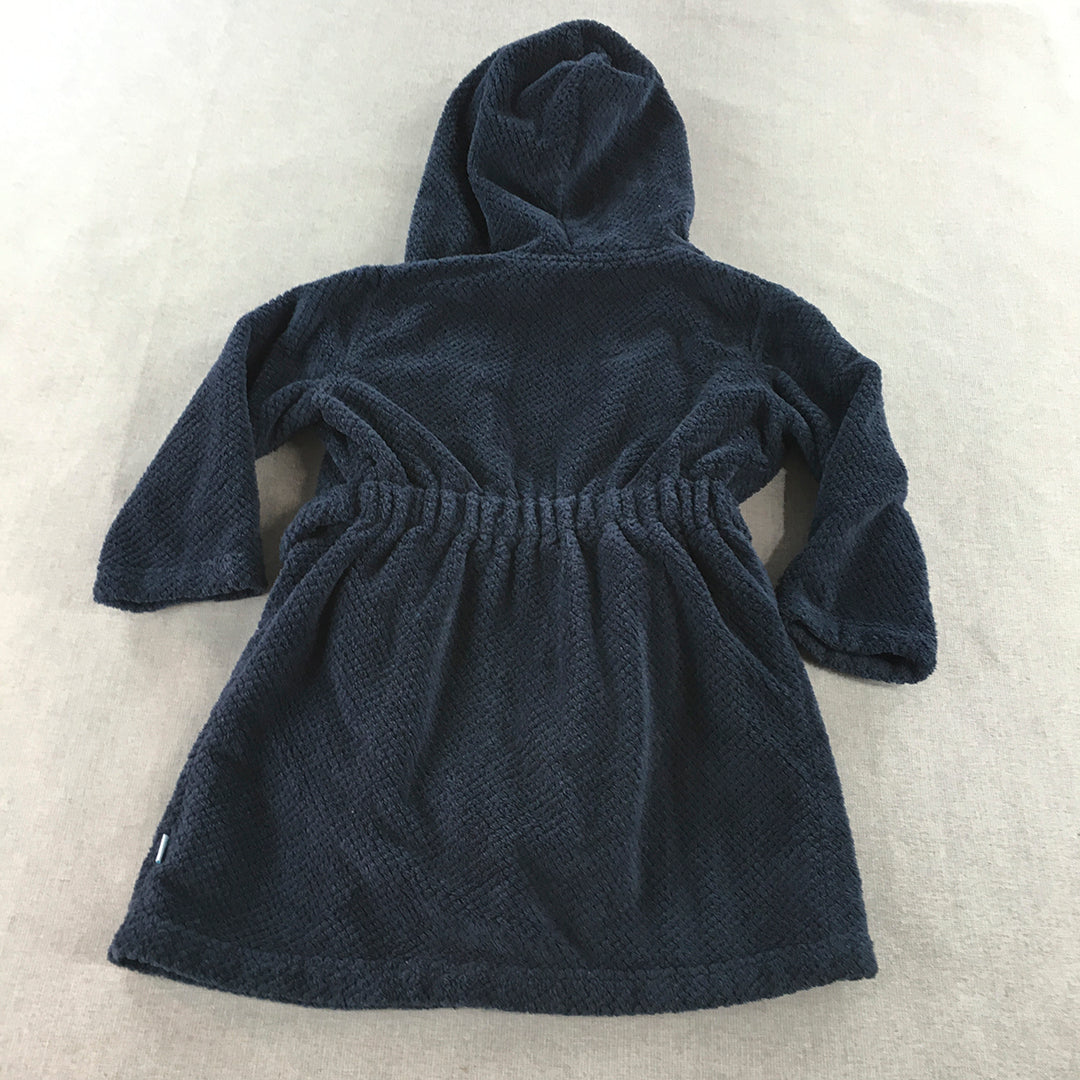 Peter Alexander Jnr Kids Boys Dressing Gown Size 4 Navy Blue Sleepwear Robe