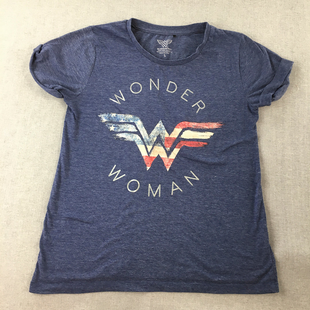 Wonder Woman T-Shirt Size S Blue DC Comics Superhero Short Sleeve Top