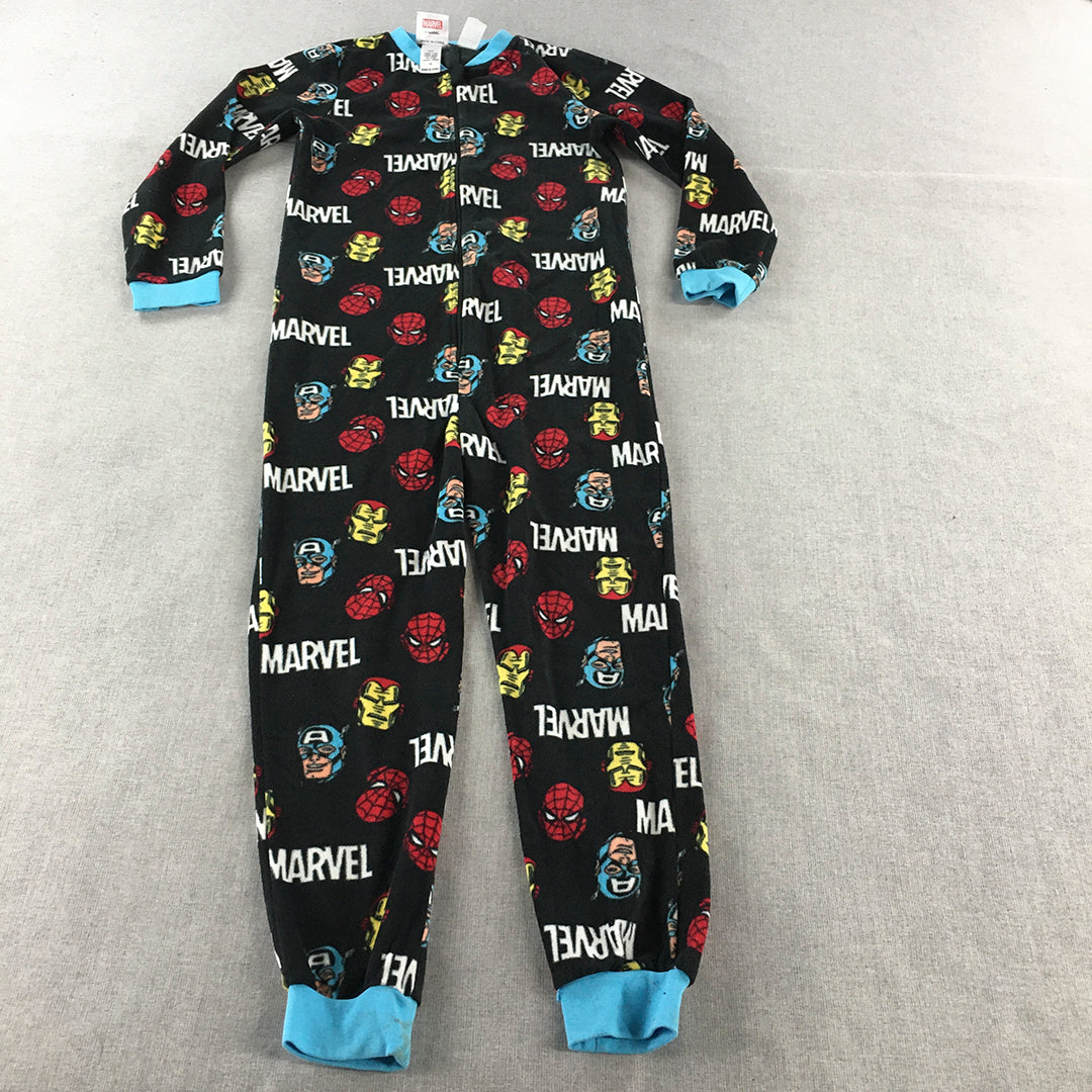 Marvel Avengers Kids Boys Jumpsuit Size 10 Black Iron Man Spider-Man Pajama