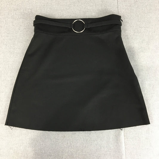 Haoduoyi Womens Mini Skirt Size XL Black Raw Hem