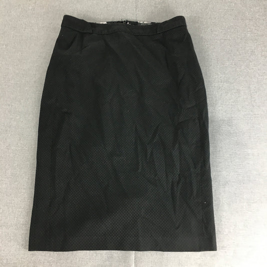 Portmans Status Womens Pencil Skirt Size 10 Midi Straight Black