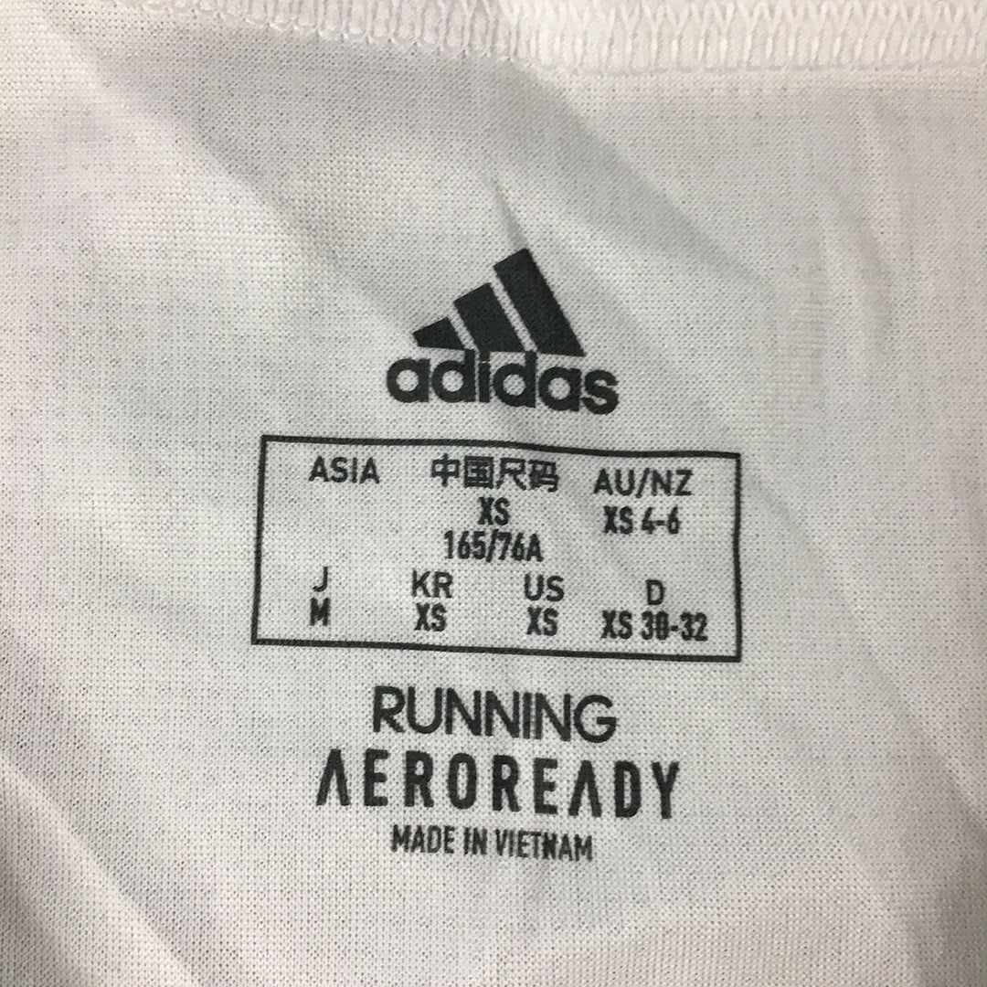 Adidas Womens T-Shirt Size XS White Aeroready Running Short Sleeve Top