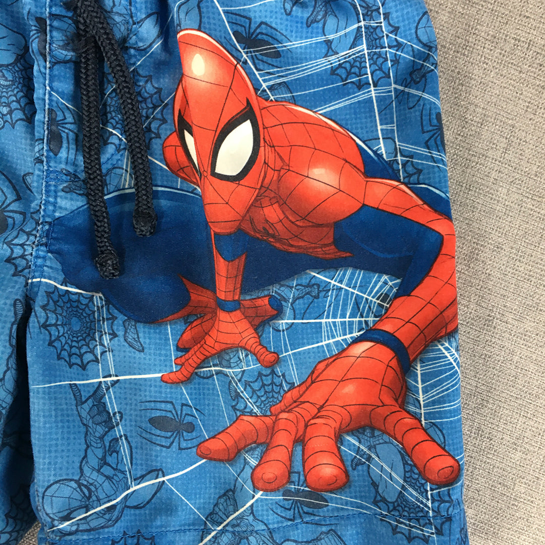 Marvel Spider-Man Kids Boys Board Shorts Size 3 Blue Drawstring