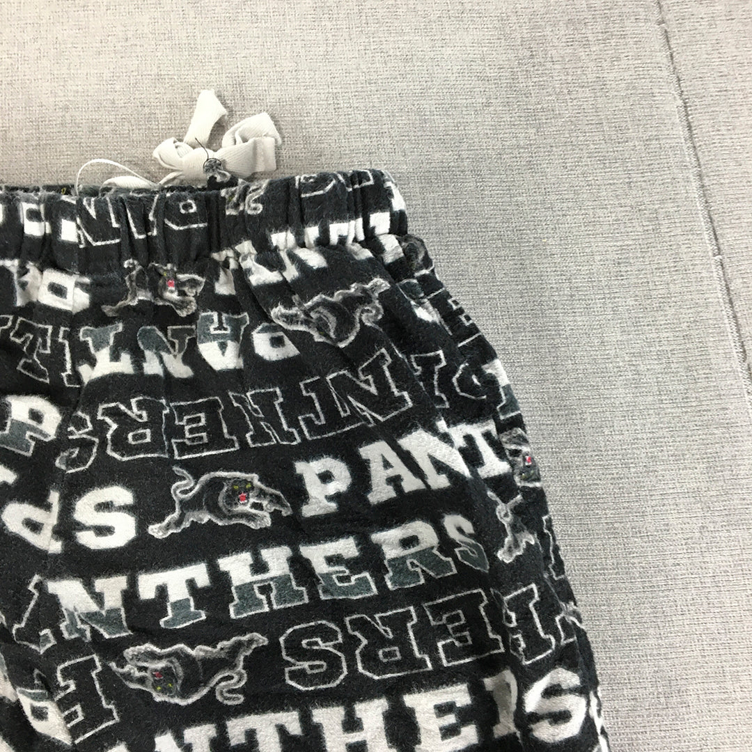 Penrith Panthers Kids Boys Pajama Pants Size 8 Black NRL Rugby League Sleep