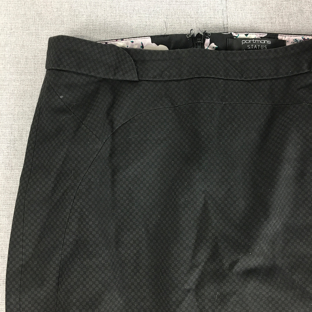 Portmans Status Womens Pencil Skirt Size 10 Midi Straight Black