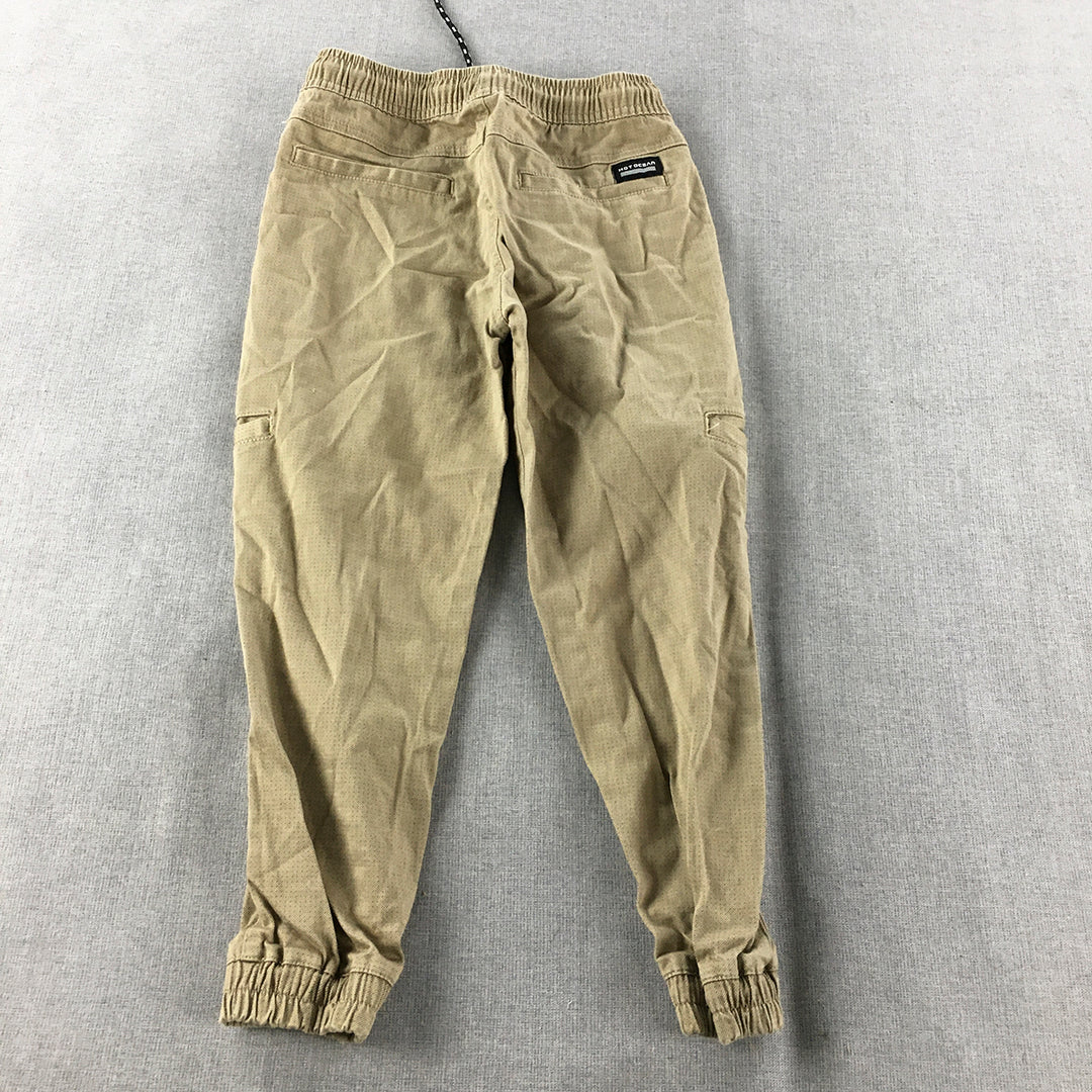 Hot Ocean Kids Boys Jogger Pants Size 10 Brown Utility Cargo Pockets Drawstring