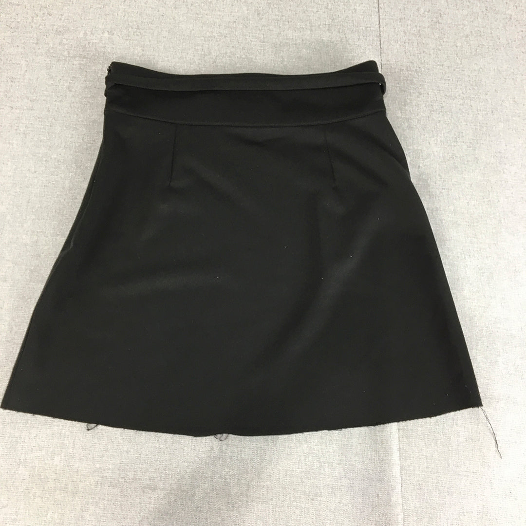 Haoduoyi Womens Mini Skirt Size XL Black Raw Hem