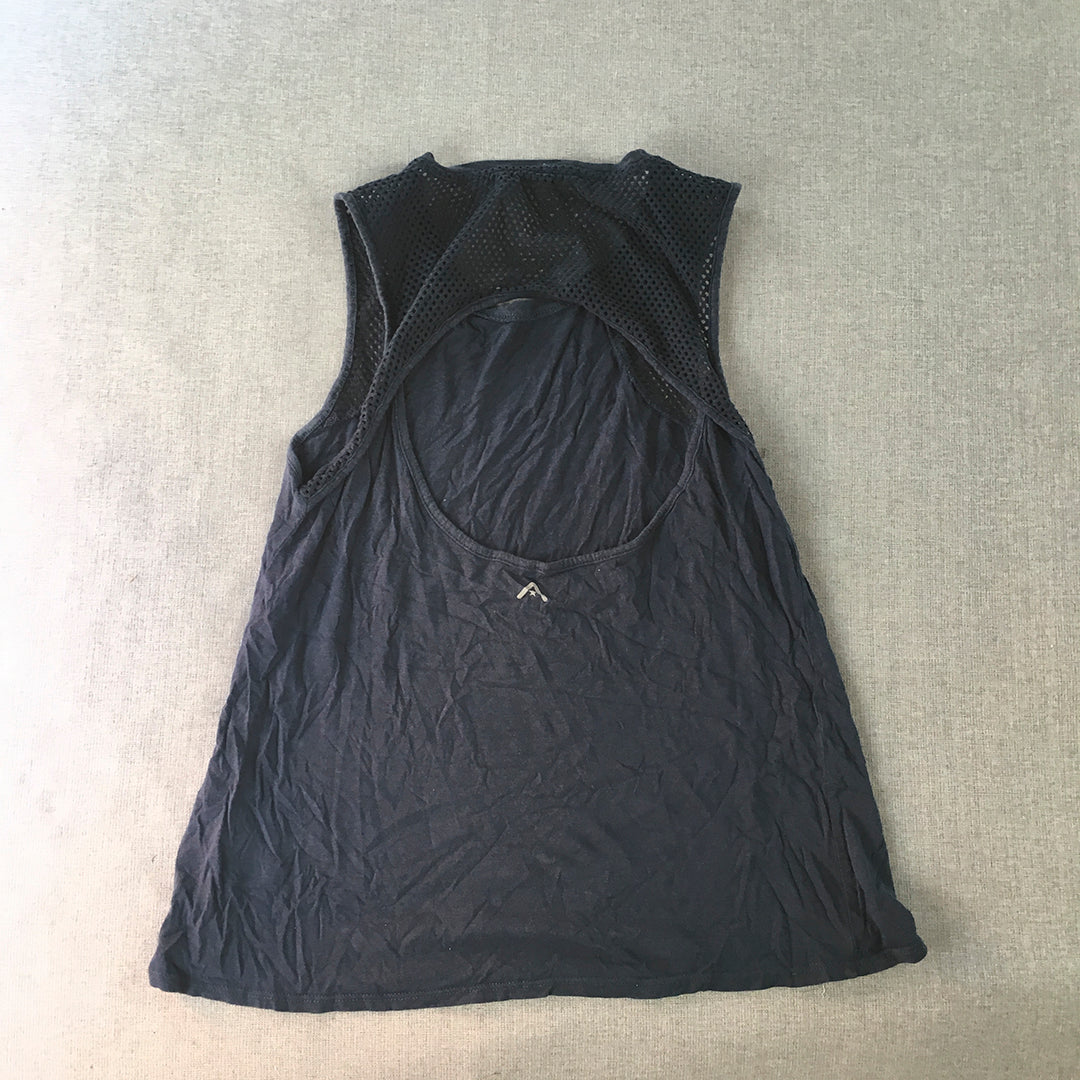 Rockwear Womens Tank Top Size 10 Navy Blue Logo Sleeveless Shirt Activewear