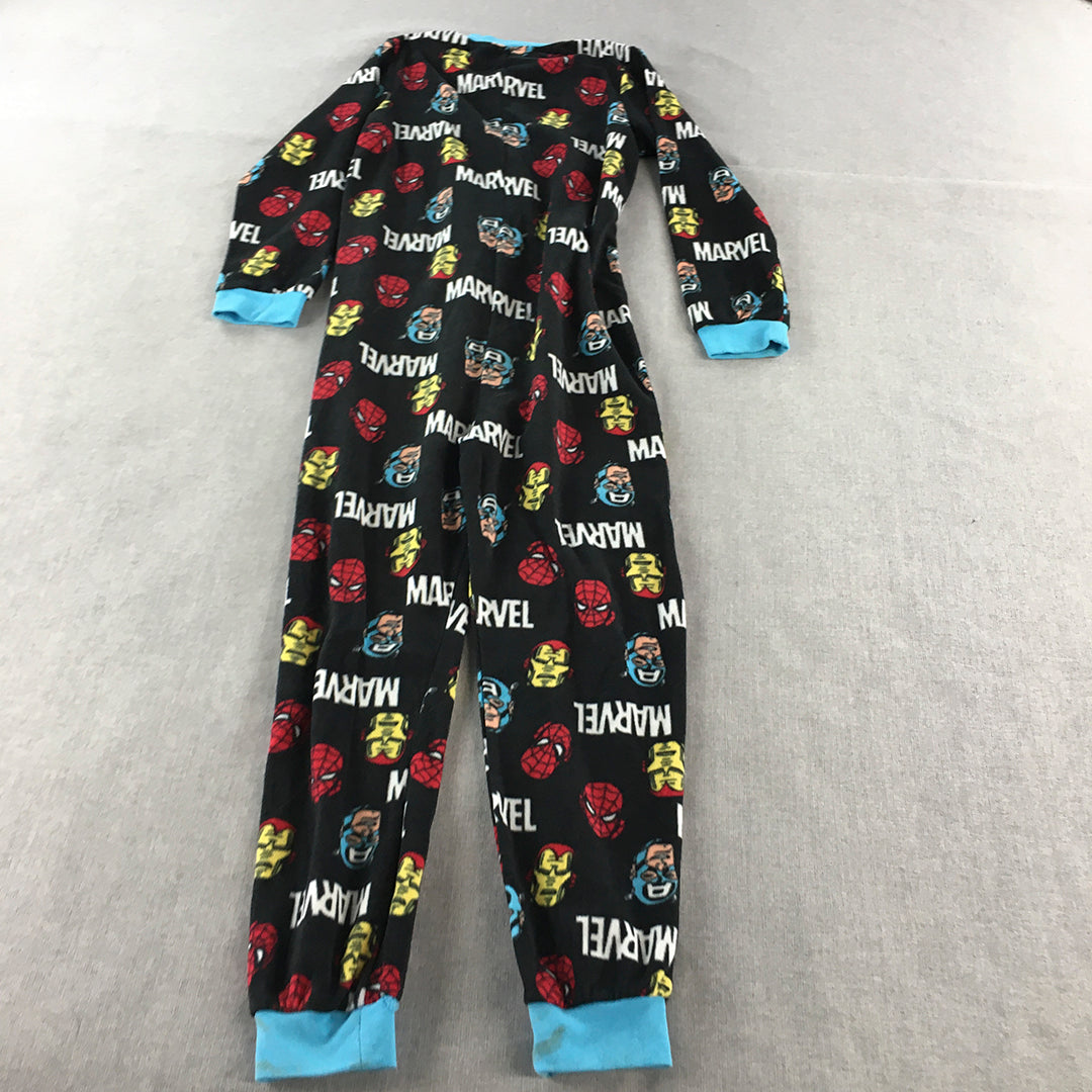 Marvel Avengers Kids Boys Jumpsuit Size 10 Black Iron Man Spider-Man Pajama