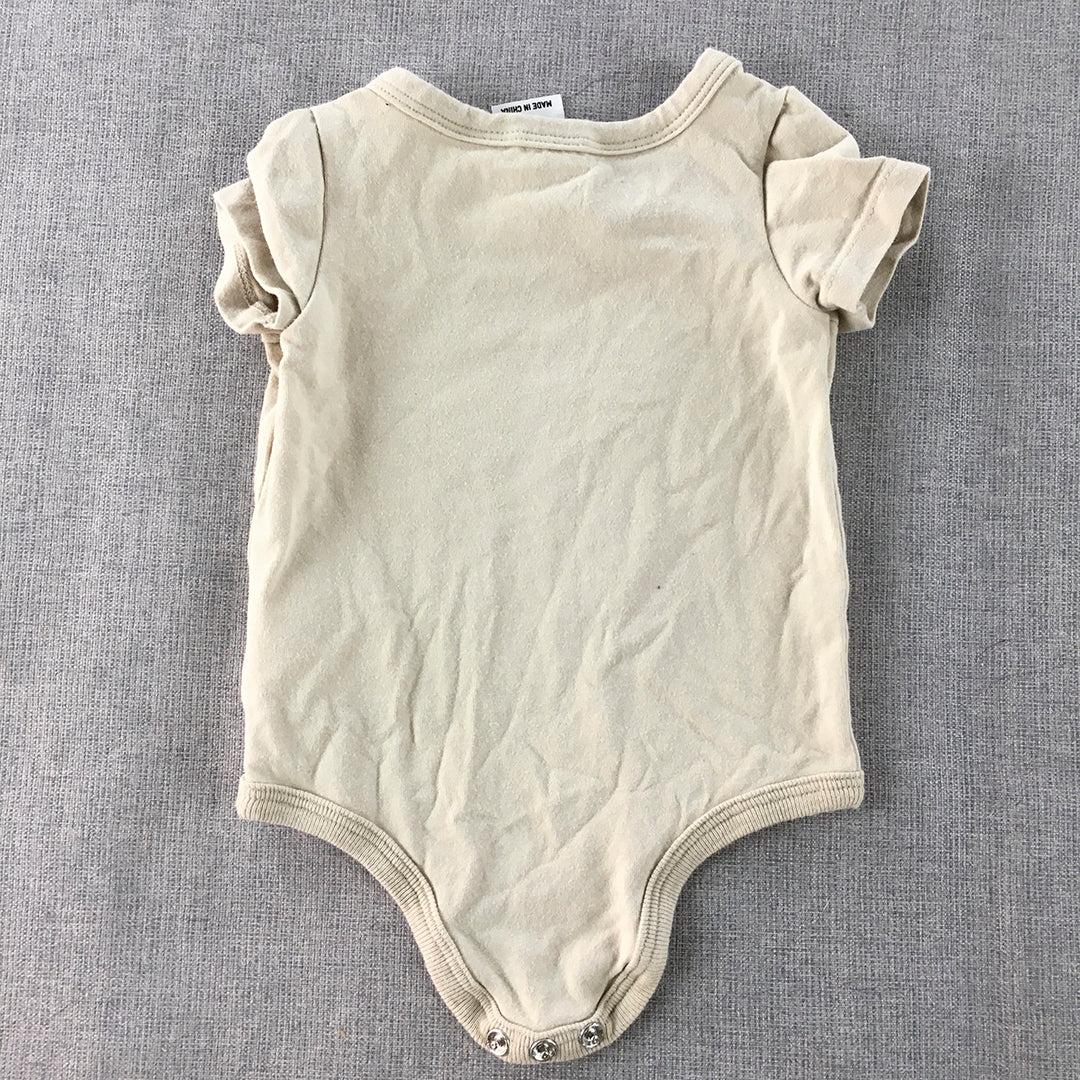 May Gibbs Baby Bodysuit Size 000 (0 - 3 Months) Cream Beige Gumnut Babies