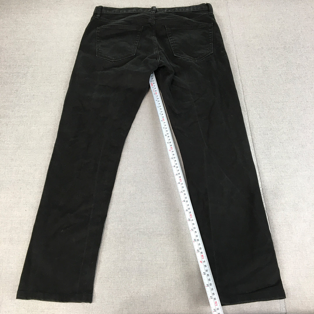 Uniqlo Mens Skinny Jeans Size 31 Black Dark Wash Denim