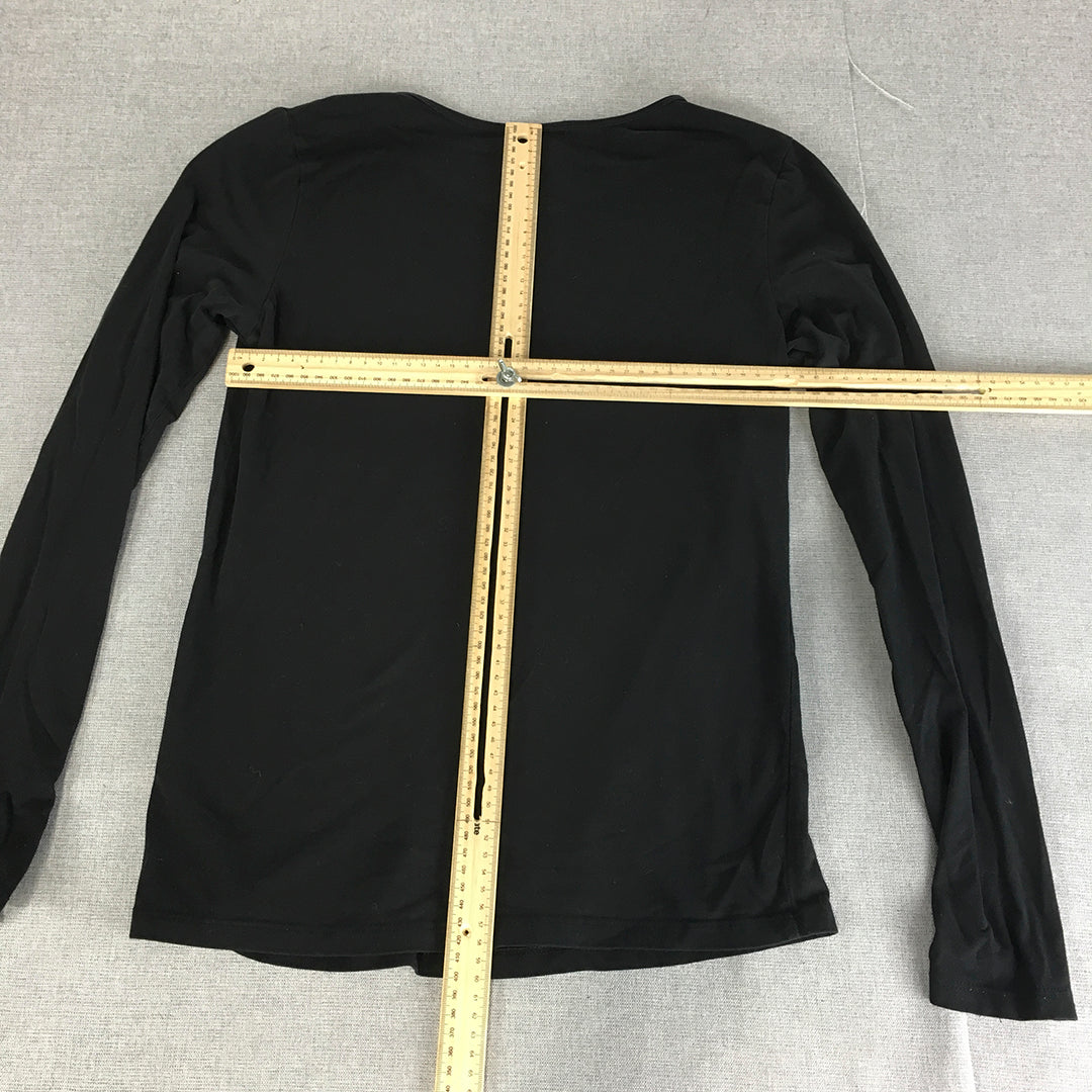 H&M Womens Top Size M Black Long Sleeve Pullover Shirt