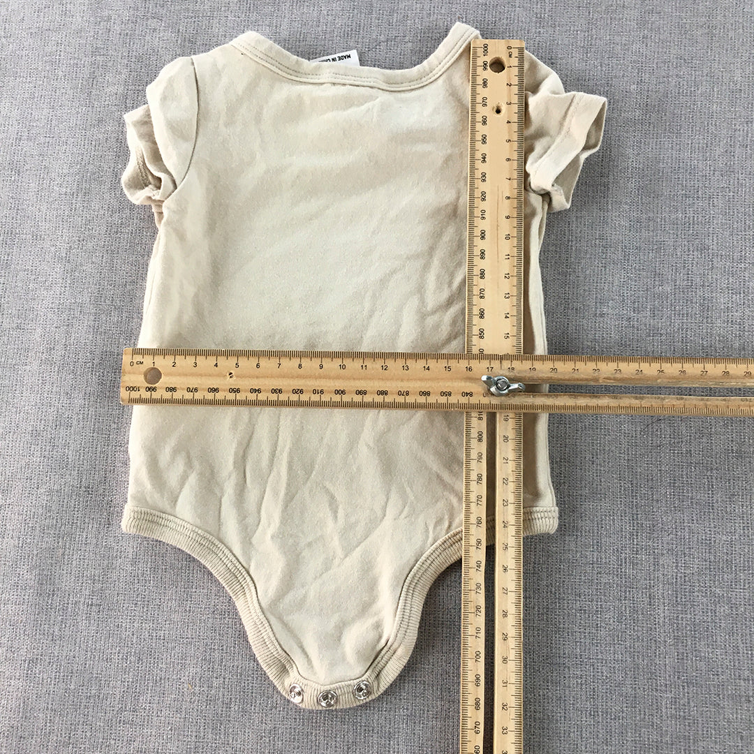 May Gibbs Baby Bodysuit Size 000 (0 - 3 Months) Cream Beige Gumnut Babies