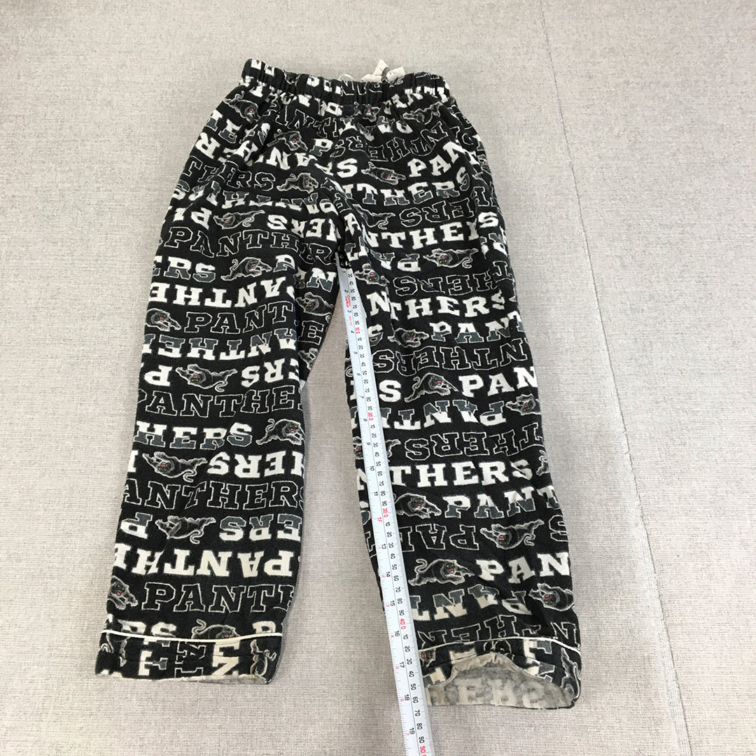 Penrith Panthers Kids Boys Pajama Pants Size 8 Black NRL Rugby League Sleep