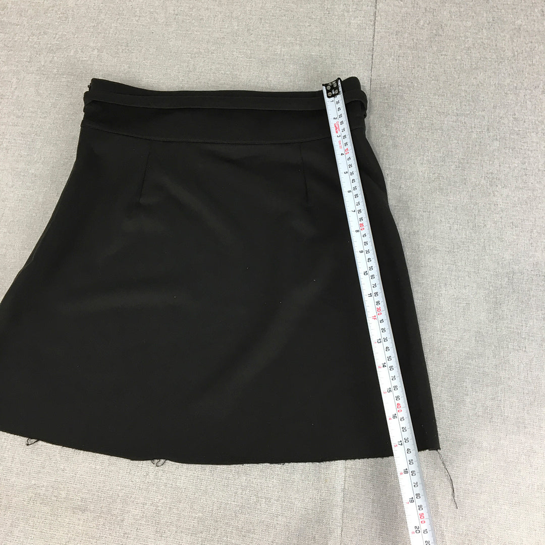 Haoduoyi Womens Mini Skirt Size XL Black Raw Hem