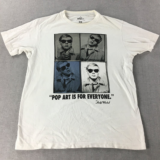 Uniqlo SPRZ NY Andy Warhol Mens T-Shirt Size M White Short Sleeve Pop Art