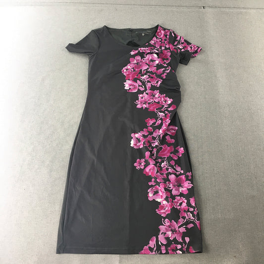 Bpc Collection By Bonprix Collection Womens Dress Size S Grey Pink Floral Midi