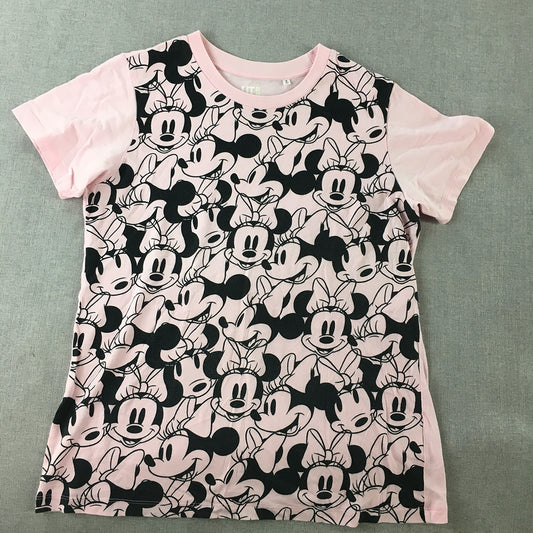 Uniqlo x Disney Womens T-Shirt Size M Pink Minnie Mouse Short Sleeve Top