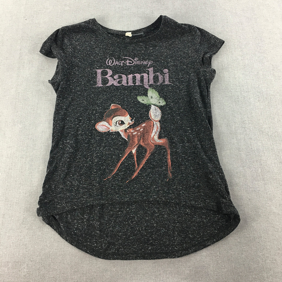 Disney Bambi Womens T-Shirt Size XS Grey Short Sleeve Top