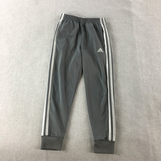 Adidas Kids Boys Tracksuit Pants Size 6 Grey Elastic Waist Logo Pockets Jogger