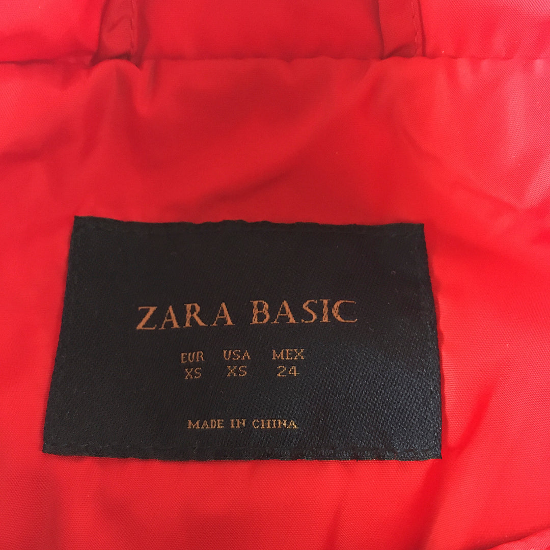 Zara Womens Quilted Vest Size XS Red Zip-Up Sleeveless Jacket Gilet