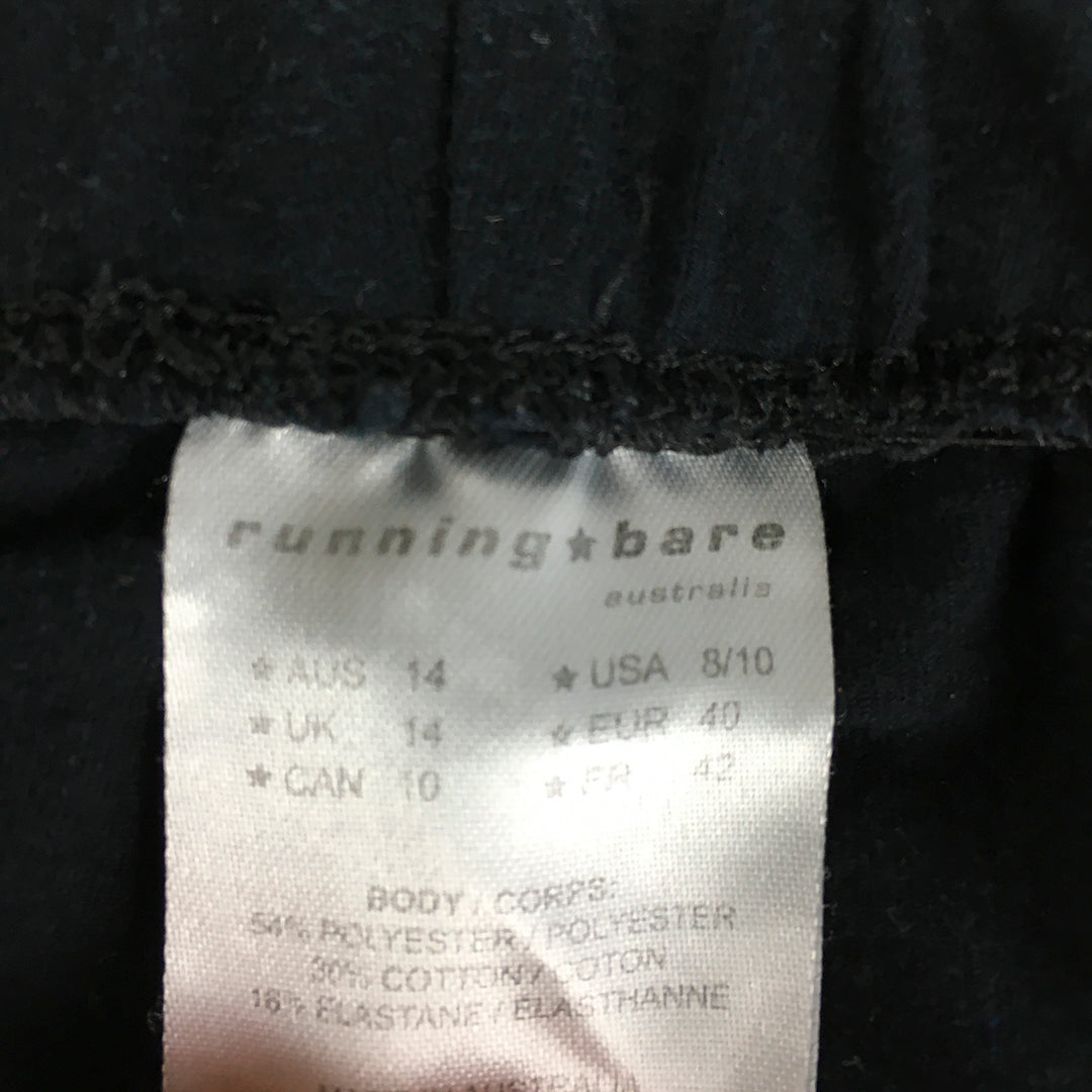 Running Bare Womens Shorts Size 14 AU Black Logo Running Workout