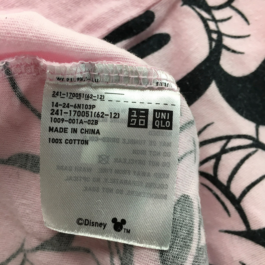 Uniqlo x Disney Womens T-Shirt Size M Pink Minnie Mouse Short Sleeve Top