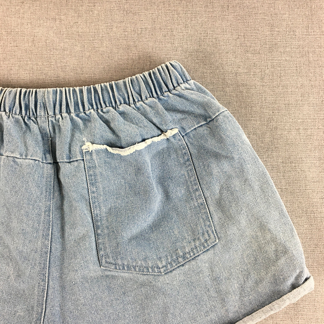 Nude Lucy Womens Denim Shorts Size XS Blue Light Wash Drawstring