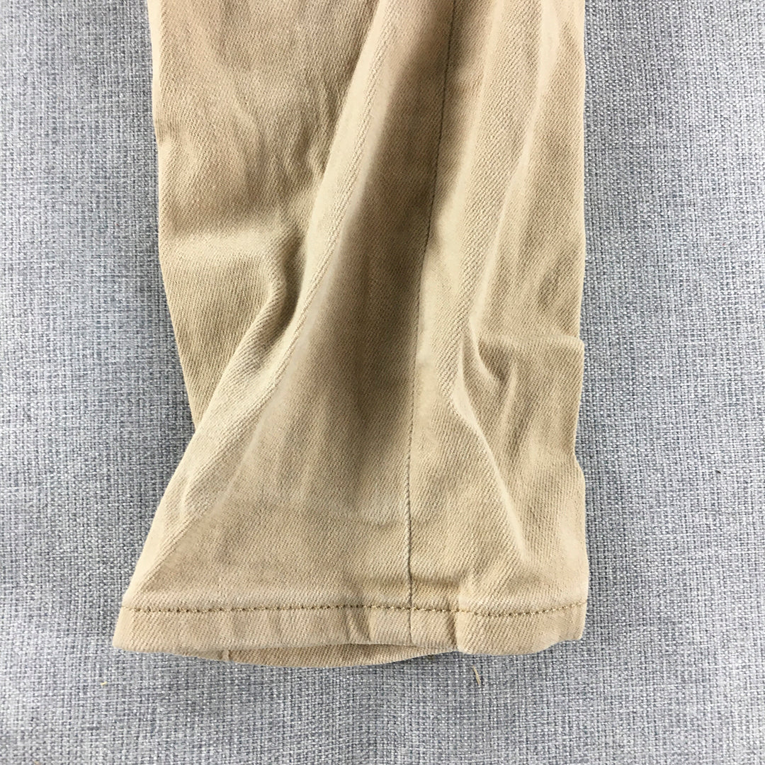 Uniqlo Kids Boys Chino Pants Size 7 - 8 Years Brown Elastic Waist