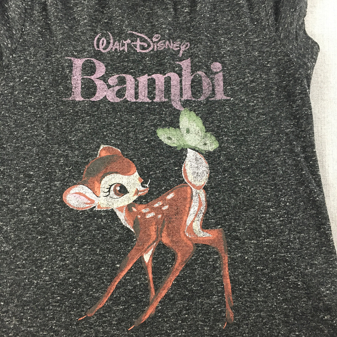 Disney Bambi Womens T-Shirt Size XS Grey Short Sleeve Top