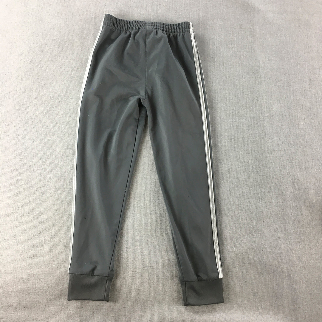 Adidas Kids Boys Tracksuit Pants Size 6 Grey Elastic Waist Logo Pockets Jogger