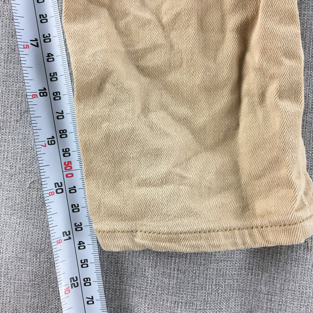 Uniqlo Kids Boys Chino Pants Size 7 - 8 Years Brown Elastic Waist